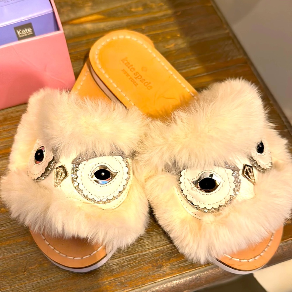 Kate Spade Owl Fur Sandals 5